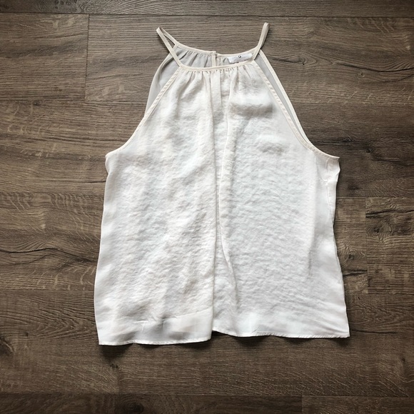 Lou & Grey Tops - Lou & Grey White Sleeveless High Strap Tank Blouse